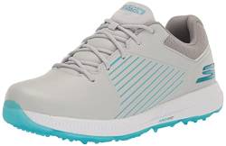 Skechers Damen Go Golf Elite 5 Arch Fit Wasserdichter Golfschuh Sneaker, Grau/Türkis, 40 EU von Skechers