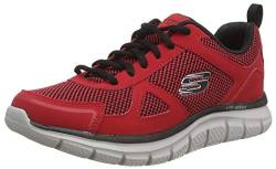 Skechers Herren Track BUCOLO Sports Shoes, Red Leather/Black Mesh/Trim, 44 EU von Skechers