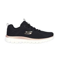 Skechers für Damen. 12615 Turnschuhe Graceful schwarz (40), Wohnung, Schnürsenkel, Lässig, Sportlich, Laufen, Multisport von Skechers