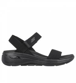 Skechers für Damen. 140264 GO WALK Arch Fit Sandalen schwarz (36), Wohnung, Klettverschluss, Lässig, Sportlich, Strandbekleidung von Skechers