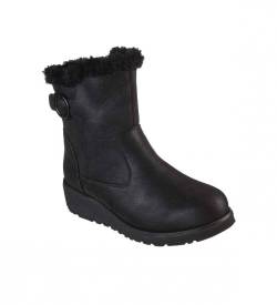 Skechers für Damen. 167248 Borreguito Knöchel Stiefel schwarz - Höhe 4cm Höhe (37), 3 bis 5 cm, Reißverschluss, Lässig von Skechers