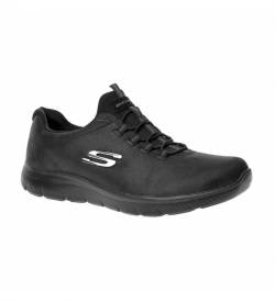 Skechers für Damen. 88888301 Summits-itz Bazik-Schuhe schwarz (35), Schnürsenkel, Lässig, Sportlich, Kunstleder, Multisport von Skechers