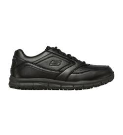 Skechers für Herren. 77156EC Turnschuhe Work Relaxed Fit schwarz (41), Wohnung, Schnürsenkel, Lässig von Skechers