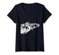 Damen Skifahren Outfit Skilangläufer Ski T-Shirt mit V-Ausschnitt von Ski Accessoires & Ski Bekleidung für Frauen Männer