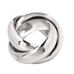 massiver 3er Ring Goldschmiedearbeit aus Deutschland (Sterling Silber 925) 16 mm Rollring Spielring Dreierring 3-Fach Ring Dreier 3-er Damen Herren von Skielka Designschmuck