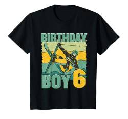 Kinder Skifahren Kinder BIRTHDAY BOY 6 Lustiges Jungs GEBURTSTAGS T-Shirt von Skifahren Geschenk Geburtstag Kinder Skifahrer