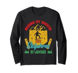 Skifahren Kinder SCHOOL IS IMPORTANT BUT SKIING Jungs Langarmshirt von Skifahren Geschenk Kinder Shirt Skifahrer Jungs