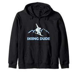 Skifahren Kinder SKIING DUDE Lustiges Skifahrer Jungs Kapuzenjacke von Skifahren Geschenk Kinder Shirt Skifahrer Jungs