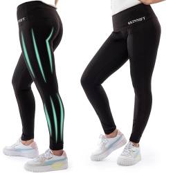 Skinnify Resistance Bands Sport Leggings für Damen | 6 Integrierte Resistance Bänder | High Waist | Leichte Kompression | Geeignet für den Alltag, Gym, and Yoga | Schwarz | M von Skinnify