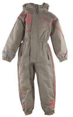 Slamotex Kinder Regenanzug, Regenoverall, Regenjacke und Regenhose, Übergangsanzug, Gr. 80-122, Overall für Mädchen (beige, 86) von Slamotex