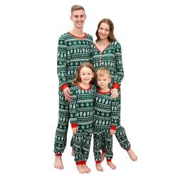 Sleeleece Weihnachten Schlafanzug Familien Pyjama Set,Weihnachtspyjama Familie Set,Christmas Pyjama Set,Matching Pyjamas Couple,Familie Weihnachten Outfit für Damen Herren Kinder Baby 12-18M A23 von Sleeleece