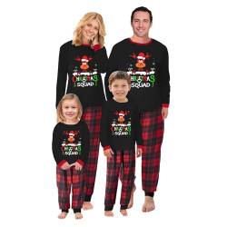 Sleeleece Weihnachten Schlafanzug Familien Pyjama Set,Weihnachtspyjama Familie Set,Christmas Pyjama Set,Matching Pyjamas Couple,Familie Weihnachten Outfit für Damen Herren Kinder Baby Dad S A16 von Sleeleece