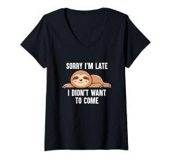 Damen Lustiges Faultier-Design für Männer und Frauen, Faultier-Liebhaber T-Shirt mit V-Ausschnitt von Sloth Gift Lazy Shirts Men Women Kids