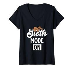 Damen Lustiges Faultier-Design für Männer und Frauen, Faultier-Liebhaber T-Shirt mit V-Ausschnitt von Sloth Gift Lazy Shirts Men Women Kids