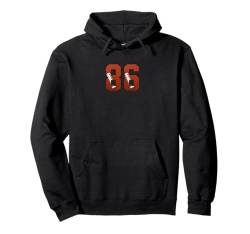 Nummer 86 – Minimalistisches American Football Trikot nummeriert Pullover Hoodie von Small Football Numbers Birthday Apparel Gifts