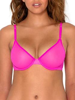 Smart & Sexy Damen Sheer Underwire Bra Demi BH, Durchsichtig, Pink (Electric Pink) (Mesh), 90E von Smart & Sexy