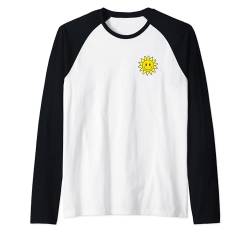 Happy Face Sun Minimalist Smile Sunshine Taschenlogo im Retro-Look Raglan von Smile Face Sunshine Happy Sun Cute Smiling Shirt