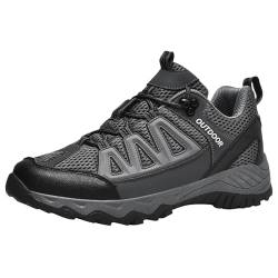 Smilice Atmungsaktive Herren Mesh Wanderschuhe Dämpfung Turnschuhe (Dunkelgrau,43) von Smilice