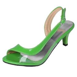 Smilice Damen Dress Peep Toe Sandalen Kitten Heel Fashion Sommer Slingback Schuhe von Smilice