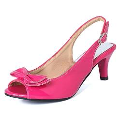 Smilice Damen Dress Peep Toe Sandalen Kitten Heel Fashion Sommer Slingback Schuhe von Smilice