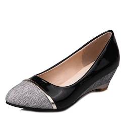 Smilice Damen Elegant Ohne Verschluss Pumps mit Keilabsatz (Grey, 47 EU) von Smilice