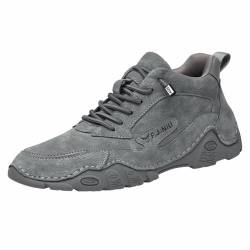 Smilice Herren Leichte High Top Sneaker Dämpfung Tennisschuhe Mode Sportschuhe (Grau,43) von Smilice