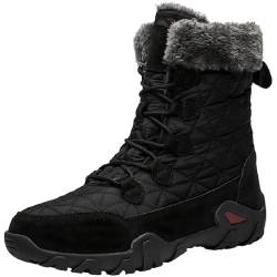 Smilice Herren Outdoor Wasserabweisende Wanderschuhe Mode Schneestiefel für den Winter (Schwarz,41) von Smilice