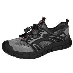 Smilice Herren Sommer Mesh Turnschuhe Atmungsaktive Outdoor Wanderschuhe Wasserschuhe (Grau,46) von Smilice