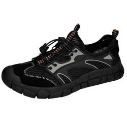 Smilice Herren Sommer Mesh Turnschuhe Atmungsaktive Outdoor Wanderschuhe Wasserschuhe (Schwarz,40) von Smilice