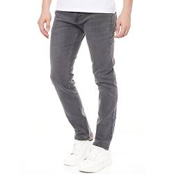 Smith & Solo Jeans Herren - Slim Fit Jeanshose, Hosen Stretch Modern Männer Straight Hose Cut Basic Washed (36W / 30L, Alex Grau) von Smith & Solo