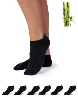 Bambus Ankle Socks Uni, 6pcs, Black, size 43-46 von Snocks