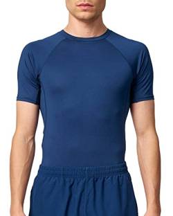 Snocks Herren T-Shirt Gr. L I Sportshirt für Outdoor- und Indoorsport I Dein Funktionelles & modisches Shirt für Deine Sportsession I Stylisches Fitnessshirt für Fußball, Gym I Navy von Snocks