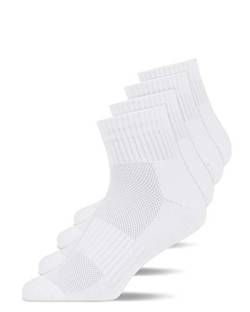 Snocks Unisex Mittlere Renn Socken Gr. 39-42 I Atmungsaktive Sportsocken für Männer & Frauen I Low Sport Füßlinge für jede Sportart I Anti Blasen Schutz Sommer Socken I Weiß von Snocks