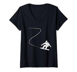 Damen Snowboard Outfit Snowboarder Snowboarding T-Shirt mit V-Ausschnitt von Snowboarder Designs & Retro Snowboard Bekleidung