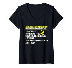 Damen Snowboard Outfit Snowboarder Snowboarding T-Shirt mit V-Ausschnitt von Snowboarder Designs & Retro Snowboard Bekleidung