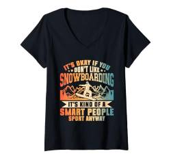 Damen Snowboard Outfit Snowboarder Snowboarding T-Shirt mit V-Ausschnitt von Snowboarder Designs & Retro Snowboard Bekleidung