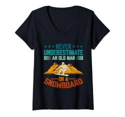 Damen Snowboard Outfit Snowboarder Snowboarding T-Shirt mit V-Ausschnitt von Snowboarder Designs & Retro Snowboard Bekleidung