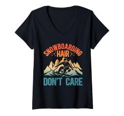 Damen Snowboard Outfit Snowboarder Snowboarding T-Shirt mit V-Ausschnitt von Snowboarder Designs & Retro Snowboard Bekleidung