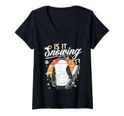 Damen Snowboard Outfit Snowboarder Snowboarding T-Shirt mit V-Ausschnitt von Snowboarder Designs & Retro Snowboard Bekleidung