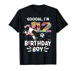 Toll! Ich bin 12, ich baue Blöcke, mein Junge, 12. Fußball-Geburtstag T-Shirt von Soccer & Building Bricks Toys Gifts for Kids