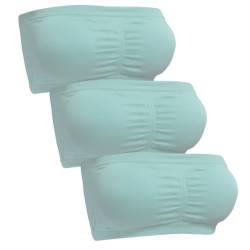 Sodacoda Damen Bandeau BH - Nahtlos Trägerlos Gepolstert (3X Türkis M) von Sodacoda