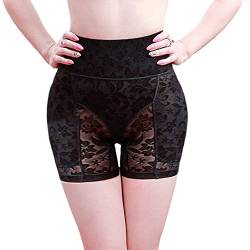 Sodacoda Damen Po und Hüft Push-Up Bauchweg Mieder-Hose mit Spitze - dicke Polster (Schwarz XL) von Sodacoda