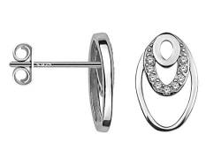 SOFIA MILANI - Damen Ohrringe 925 Silber - mit Zirkonia Steinen - Oval Ohrstecker - 20640 von Sofia Milani