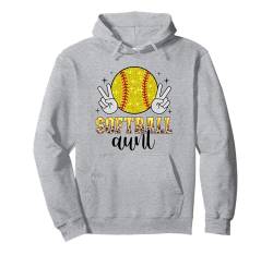 Softball Tante Frauen Retro Proud Baseball Softball Tante Pullover Hoodie von Softball Baseball Aunt Life Mother's Day Apparel