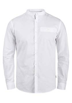 Solid Allion Herren Hemd Langarmhemd Freizeithemd mit Stehkragen Slim Fit, Größe:S, Farbe:White (0001) von Solid