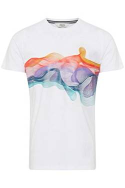 Solid Pedro Herren T-Shirt Kurzarm Shirt mit Print und Rundhalsausschnitt Regular Fit, Größe:M, Farbe:White (110601) von Solid