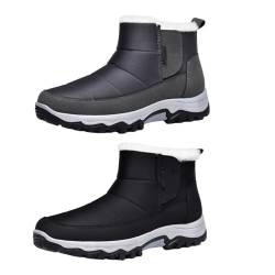 Sollee Breite Stiefeletten für Herren, Stiefeletten für Herren, Slip-on-Stiefeletten, Kaltwetterstiefel für Herren zum Reisen, Radfahren und Wandern, Schlupfschuhe, Wintersneaker von Sollee