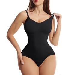 Solutra Shapewear Damen Body Shaper Damen Bauchweg, Shapewear Body Sculpting mit Verstellbarer Schultergurt, Taillenformer Unterwäsche Formende Bodys für Damen (Schwarz Hüften Umwickeln,3XL) von Solutra