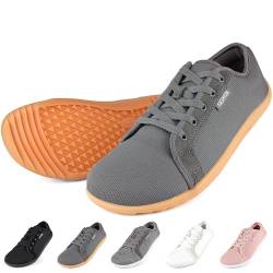 Unisex Barfußschuhe Damen Herren Breite Barfuss Schuhe Traillaufschuhe Sportliche Minimalistische Atmungsaktiv Bequeme Weit Sneaker Turnschuhe Walkingschuhe Laufschuhe Leicht Schuhe 43 Tiefgrau von Soohon