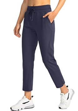 Soothfeel Damen-Golfhose mit 4 Taschen, 7/8 Stretch, hohe Taille, Sweathose, Reisen, athletische Arbeitshose für Damen, Marineblau, M von Soothfeel